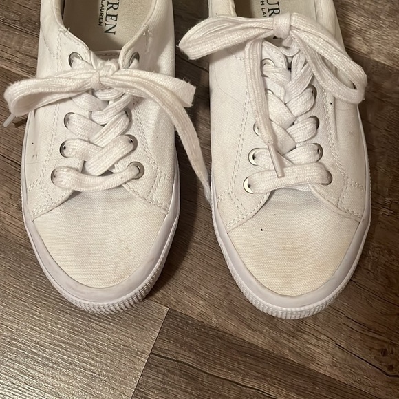 Ralph Lauren Canvas Sneaker White Shoe size 7 - Picture 3 of 10